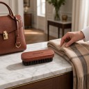Horsehair Shoe Brush 13.5 x 5 cm Wooden Handle with Grip Groove Soft Polishing Brush for Leather Shoes and Leather Products 5