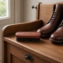 Horsehair Shoe Brush 13.5 x 5 cm Wooden Handle with Grip Groove Soft Polishing Brush for Leather Shoes and Leather Products 6