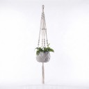 Makramé ophæng til plantekrukker med løkke og spiralformede knuder 105 cm Håndlavet bomuldsreb Hvid Boho dekoration til stueplanter 1