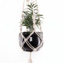 Makramé ophæng til plantekrukker med løkke og spiralformede knuder 105 cm Håndlavet bomuldsreb Hvid Boho dekoration til stueplanter 3