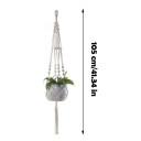 Makramé ophæng til plantekrukker med løkke og spiralformede knuder 105 cm Håndlavet bomuldsreb Hvid Boho dekoration til stueplanter 6