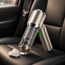 Bezdrôtový vysávač do auta s vysypaním jedným stlačením Bezkartáčový motor 100 W 6000 mAh 4 náhradné HEPA filtre a taška Strieborný 4