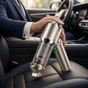 Bezdrôtový vysávač do auta s vysypaním jedným stlačením Bezkartáčový motor 100 W 6000 mAh 4 náhradné HEPA filtre a taška Strieborný 6
