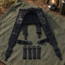 Suspensórios tácteas para cinto de serviço em forma de H com ombros acolchoados MOLLE 4 mosquetões rotativos Poliéster 600D 3