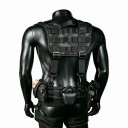 Suspensórios tácteas para cinto de serviço em forma de H com ombros acolchoados MOLLE 4 mosquetões rotativos Poliéster 600D 4