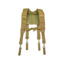 Suspensórios tácteas para cinto de serviço em forma de H com ombros acolchoados MOLLE 4 mosquetões rotativos Poliéster 600D 8