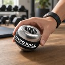 Bola de treino giroscópica metálica com luz LED de 7 cores e autostart Rotor metálico Laço Prata Treinador de punho e antebraço 3