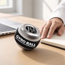 Bola de treino giroscópica metálica com luz LED de 7 cores e autostart Rotor metálico Laço Prata Treinador de punho e antebraço 5