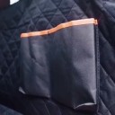 Vandtæt bagsædebetræk til hund i bilen Hængekøje med lynlås og sideflapper Bredde 133 cm Oxford polyester Sort med orange kant 5