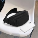 Bæltetaske til skulder og talje 31 x 14 x 7 cm Nylon crossbody taske med to lynlåslommer Til sport og rejser 3