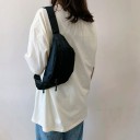 Bæltetaske til skulder og talje 31 x 14 x 7 cm Nylon crossbody taske med to lynlåslommer Til sport og rejser 6