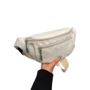 Bæltetaske til skulder og talje 31 x 14 x 7 cm Nylon crossbody taske med to lynlåslommer Til sport og rejser 15