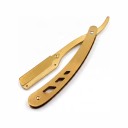 Foldbar barberkniv shavetta 12,5 cm Metal barberkniv til udskiftelige ensidede barberblade Til barbering af skæg og øjenbryn 6