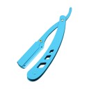 Foldbar barberkniv shavetta 12,5 cm Metal barberkniv til udskiftelige ensidede barberblade Til barbering af skæg og øjenbryn 9