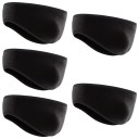 5 pcs faixa de fleece preta para as orelhas aquecedor de orelhas de inverno 23,5 x 11,5 cm poliéster à prova de vento unissexo para corrida, ciclismo 1
