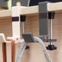 Ensemble de 2 crochets pliants pour sac à main sur le bord de la table avec verrouillage magnétique et pince à vis en aluminium pour sac 6