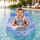 Ikke-opblæsbar svømmering til babyer med solskærm og hale Sikkerhedssele 6-18 kg 3-24 måneder Brystomfang op til 50 cm 7