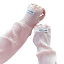 Cooling Arm Sleeves 1 Pair Ribbed Structure and Thumb Hole Ice Silk UV Protection For Driving Cycling and Outings 4