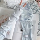 Cooling Arm Sleeves 1 Pair Ribbed Structure and Thumb Hole Ice Silk UV Protection For Driving Cycling and Outings 6