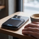Magnetisk telefonpung MagSafe med udklappeligt stativ Kortlomme Lædertekstur Til iPhone 12 til 16 2