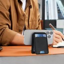 Magnetisk telefonpung MagSafe med udklappeligt stativ Kortlomme Lædertekstur Til iPhone 12 til 16 3