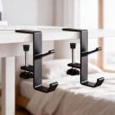 Ensemble de 2 supports pour bord de table avec deux crochets Serre-joint sans perçage Alliage d'aluminium Pour sac à main et sac 6