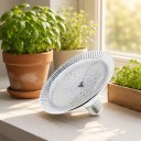 LED luz de cultivo E27 18 W Espectro completo 96 LED SMD2835 Corpo de alumínio prateado Ø 13 cm Para plantas de interior ervas e mudas 2