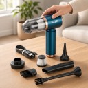Bezdrôtový vysávač do auta 4v1 Vysávanie Fúkanie a Nafukovanie 4000 mAh 80 W HEPA filter USB-C 2 Náhradné filtre 4
