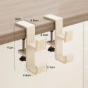 Ensemble de 2 supports pour bord de table avec crochet plat et crochet courbé Hauteur 11 cm Pince à vis Alliage d'aluminium Pour sac à main 3