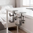 Ensemble de 2 supports pour bord de table avec crochet plat et crochet courbé Hauteur 11 cm Pince à vis Alliage d'aluminium Pour sac à main 4