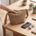 Lille nylon crossbody taske til telefon 18 x 11,5 x 16,5 cm Taske over skulderen med lynlåslommer og justerbar rem 4
