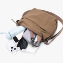 Lille nylon crossbody taske til telefon 18 x 11,5 x 16,5 cm Taske over skulderen med lynlåslommer og justerbar rem 7