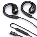 Drátová sluchátka s háčky za uši Otevřený poslech Konektor USB-C Měnič 13 mm Mikrofon a ovladač Kabel 1,2 m Na hudbu 1