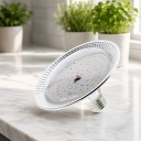 LED luz de cultivo E27 18 W Luz branca neutra 4000 K 96 LED SMD2835 Corpo de alumínio prateado Ø 13 cm Para plantas e ervas 4