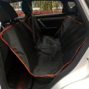 Vandtæt bagsædeovertræk til hunde Hamaka 145 x 135 cm Oxford stof Sort med orange kant Beskyttelse af sæder under rejse 2