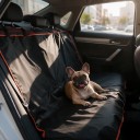 Vandtæt bagsædeovertræk til hunde Hamaka 145 x 135 cm Oxford stof Sort med orange kant Beskyttelse af sæder under rejse 5
