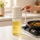 Lasinen öljysumutin 180 ml kahvalla ja vivulla Raidoitettu lasi Öljysumutin oliiviöljylle grilliin ja friteeraamiseen 4
