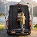 Izolační clona na zadní dveře Fiat Ducato Peugeot Boxer Citroen Relay 2006+ Ram Promaster Termo zatemnění Prošívaná Černá Obytné auto 1