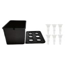 Hydroponisk dyrkningskasse med 6 huller 18 x 12 x 10,5 cm Plastbeholder med låg og kurve Til krydderurter og grøntsager derhjemme 7