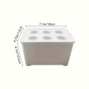 Hydroponisk dyrkningskasse med 6 huller 18 x 12 x 10,5 cm Plastbeholder med låg og kurve Til krydderurter og grøntsager derhjemme 9