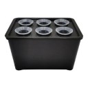 Hydroponisk dyrkningsboks 4 stk med 6 huller 18 x 12 x 10,5 cm Plastbeholder med låg og kurve Sort Til urter og grøntsager derhjemme 2