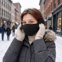 Máscara de Inverno para o Rosto com Protetores de Orelhas Proteção de Boca e Orelhas 24 x 24,5 cm Poliéster Unisex para Desportos 2