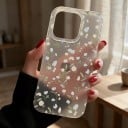 Pouzdro na iPhone 18 Pro Max Průhledný matný kryt Modré a krémové kvítky Měkký rám z TPU Tvrdý zadní panel Ochrana proti nárazům 2