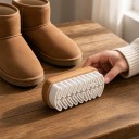 Rensekit til ruskindsko Krepbørste 13 cm Firdobbelt børste til ruskind og nubuck Rensegummi til sko Træ og gummi 2