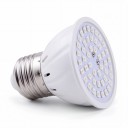 Fytolampa com espectro completo E27 48 LED Lâmpada de cultivo 85–265 V Chips SMD 2835 Corpo branco em ABS para plantas de interior e mudas 3