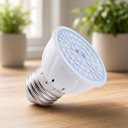 Fytolampa com espectro completo E27 48 LED Lâmpada de cultivo 85–265 V Chips SMD 2835 Corpo branco em ABS para plantas de interior e mudas 4