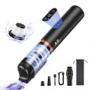 Bezdrôtový ručný vysávač do auta 12 000 Pa 90 W Cyklónová technológia HEPA filter Nádoba 150 ml USB-C Čierny Pre auto a domácnosť 1