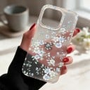 Pouzdro na iPhone 18 Pro Max Průhledný matný kryt Motiv modrých a bílých květů Měkký rám z TPU Tvrdý zadní panel Ochrana proti nárazům 4