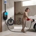 Tragbare Ladestation für Elektroautos Typ 2 7,2 kW 32 A 1-phasig Kabel 5 m WiFi und Bluetooth App CEE Stecker Schwarz Zuhause Wallbox 3