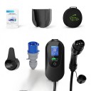 Tragbare Ladestation für Elektroautos Typ 2 7,2 kW 32 A 1-phasig Kabel 5 m WiFi und Bluetooth App CEE Stecker Schwarz Zuhause Wallbox 4